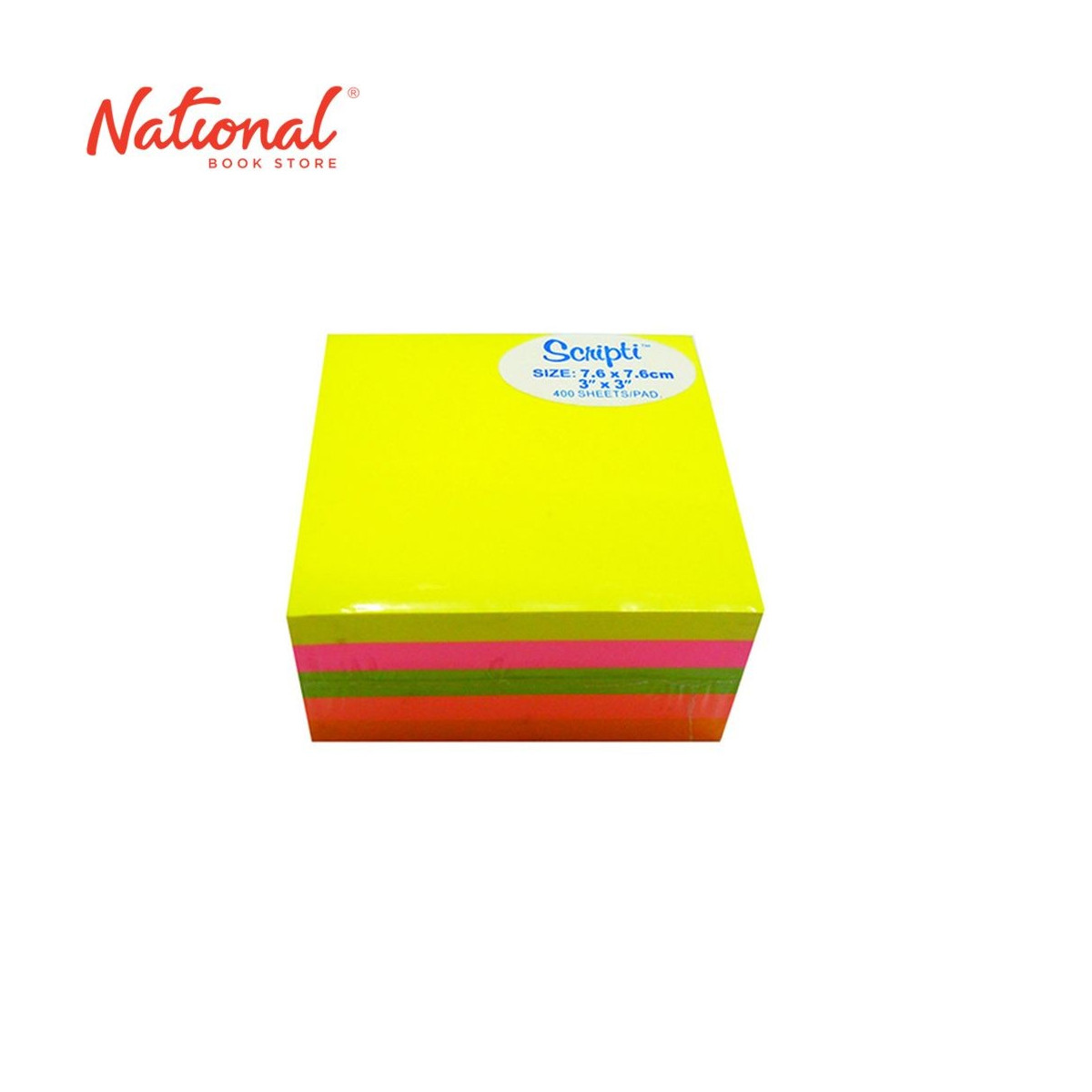 SCRIPTI STICKY NOTE NO. 30346 3X3IN PASTEL 100S 4COLORS