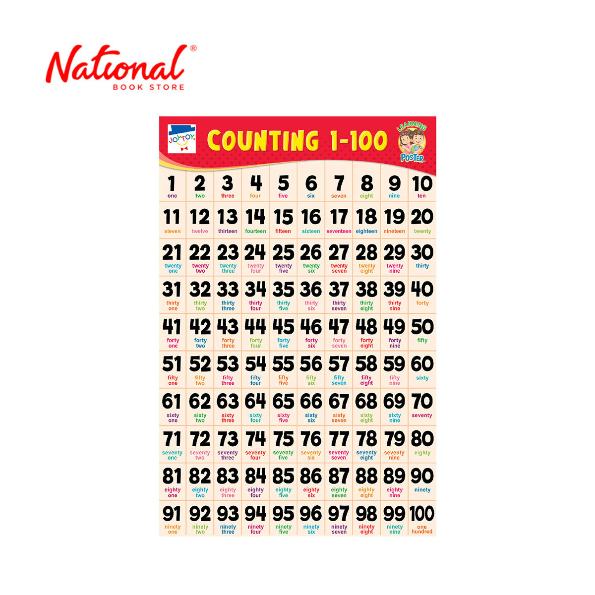 Counting 1-100 Poster (ET-315) by JC Lucas Creative Prods. Inc. - Academic - Elementary - Visual Aid