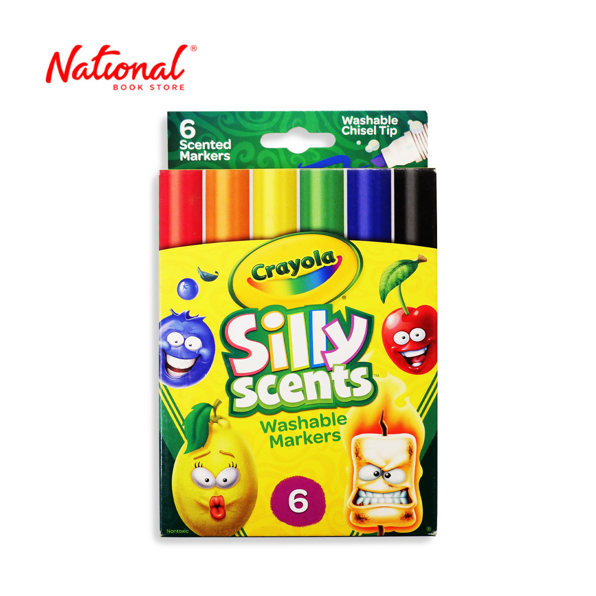 Crayola Silly Scents Washable Marker Set Of 6 588197 Chisel Tip - Arts & Crafts Supplies