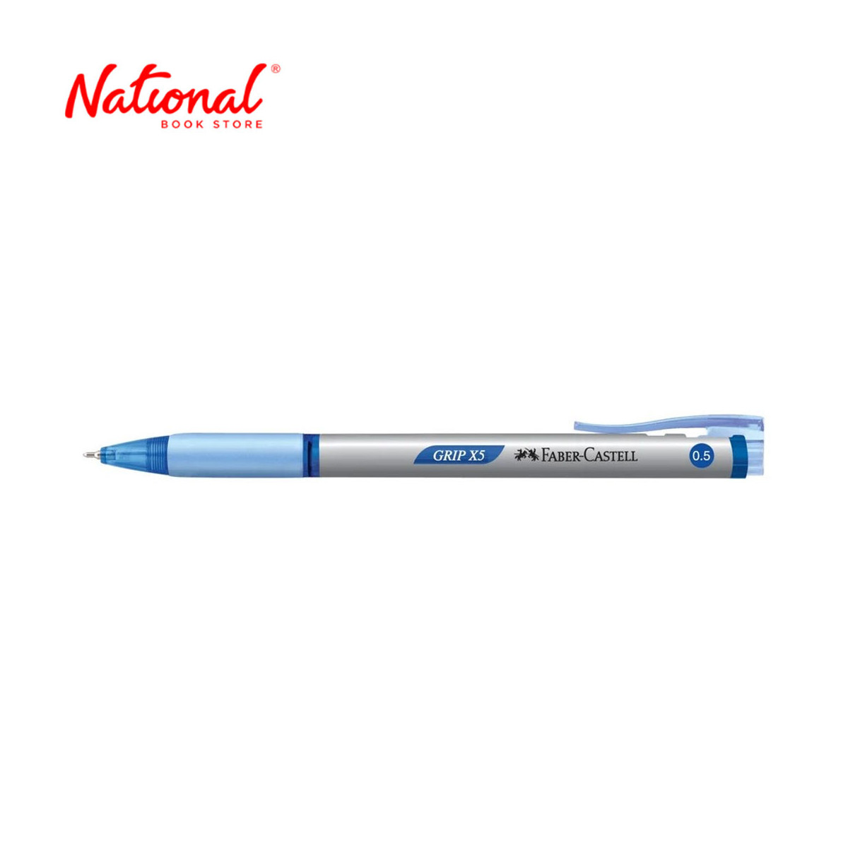 Faber Castell X5 Ballpoint Pen Retractable 0.5mm Blue - Writing Supplies - School & Office Supplies