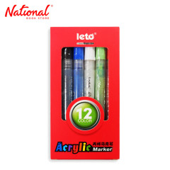 Leto Acrylic Paint Marker LT-1105-12 12 Colors Fine Tip - Arts & Crafts Supplies