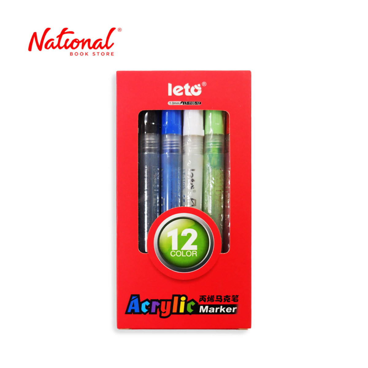 Leto Acrylic Paint Marker LT-1105-12 12 Colors Fine Tip - Arts & Crafts Supplies
