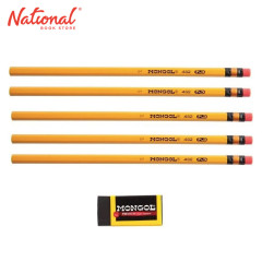 Mongol Pencil with Eraser No.2 5 Pieces SZ20 - Writing Supplies - Back to School Supplies
