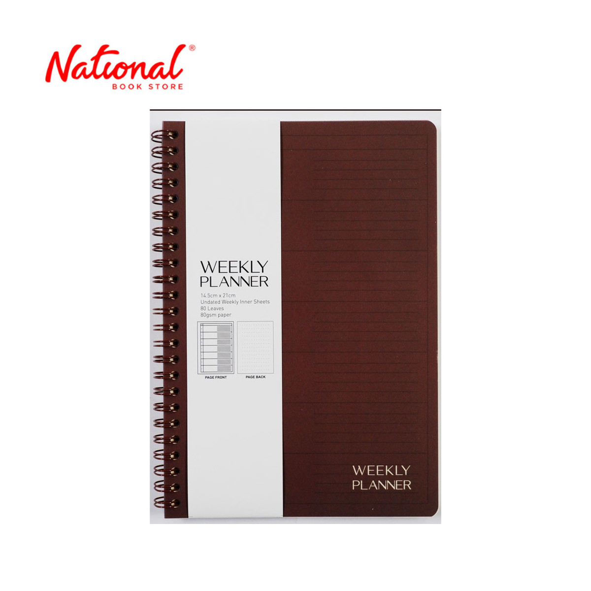 Premiere Undated Planner 14.5x 21 cm 80 Leaves 80gsm Milky Choco - Paper Supplies - Gift Items