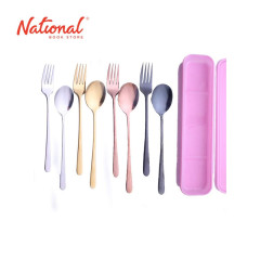 SPOON & FORK SET ASSORTED COLORS