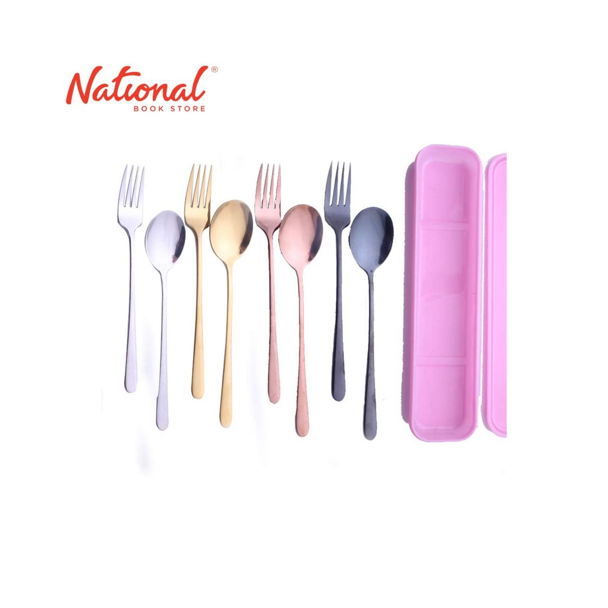 SPOON & FORK SET ASSORTED COLORS