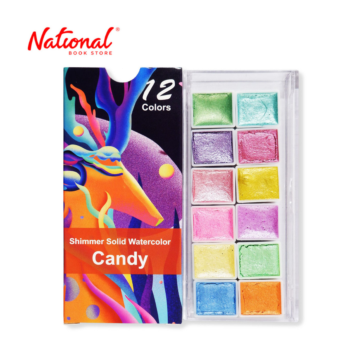 Seamiart Watercolor Pan Set NWLJSSC-12 Candy 12 Colors Portable - Arts & Crafts Supplies