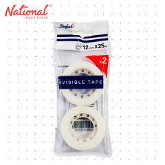 Skylar Invisible Tape 12mmx25m 2's IVT12-25 - School & Office Essentials