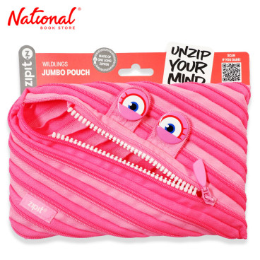 Zipit Wildings Jumbo Pouch ZTMJ-WD-HIP, Pink -Bags & Cases - Gift Items for Kids