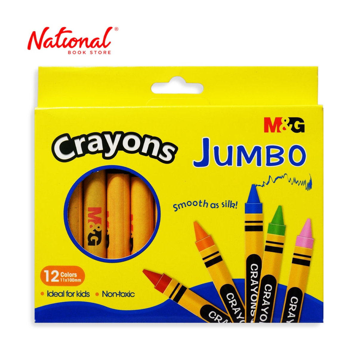 M&G Jumbo Wax Crayons AGMx4224 12 Colors - Arts & Crafts Supplies