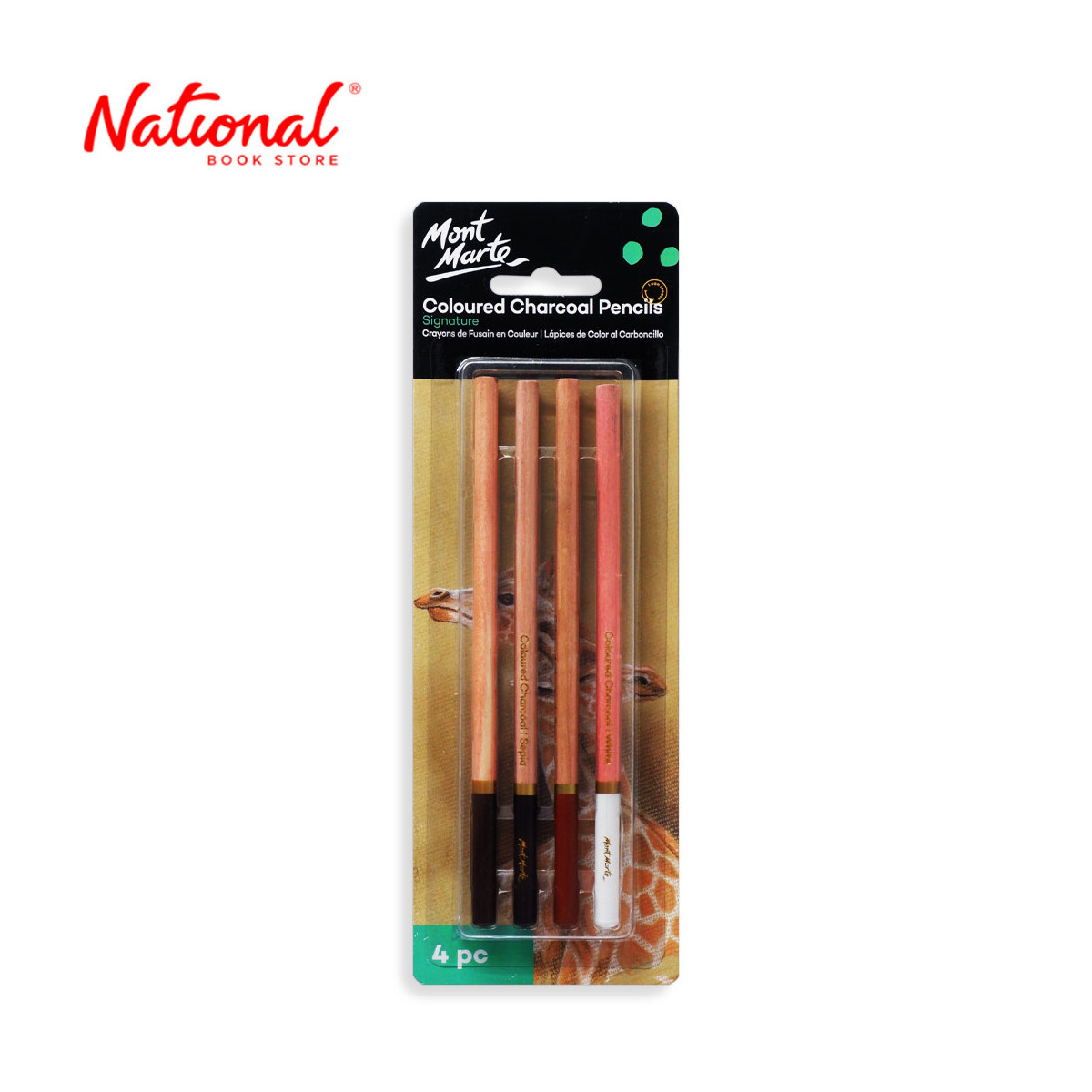Mont Marte Charcoal Pencil Set MPN0085 4 pieces Colored - Arts & Crafts Supplies