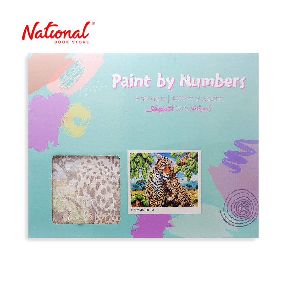Skylar Paint By Numbers FR023 Framed 40x50cm Two Leopards - Arts & Crafts