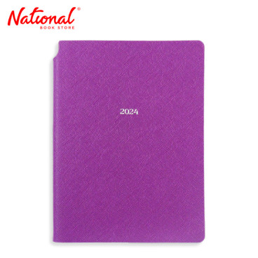 Victoria 2024 Weekly Planner 14x20.5cm 80 Sheets Purple Soft Cover - Calendars & Planners