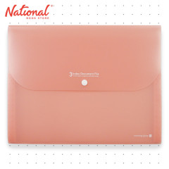 Morning Glory Expanding File 51530-79152 Pink A4 4 pockets Button Lock with Tab - School Supplies