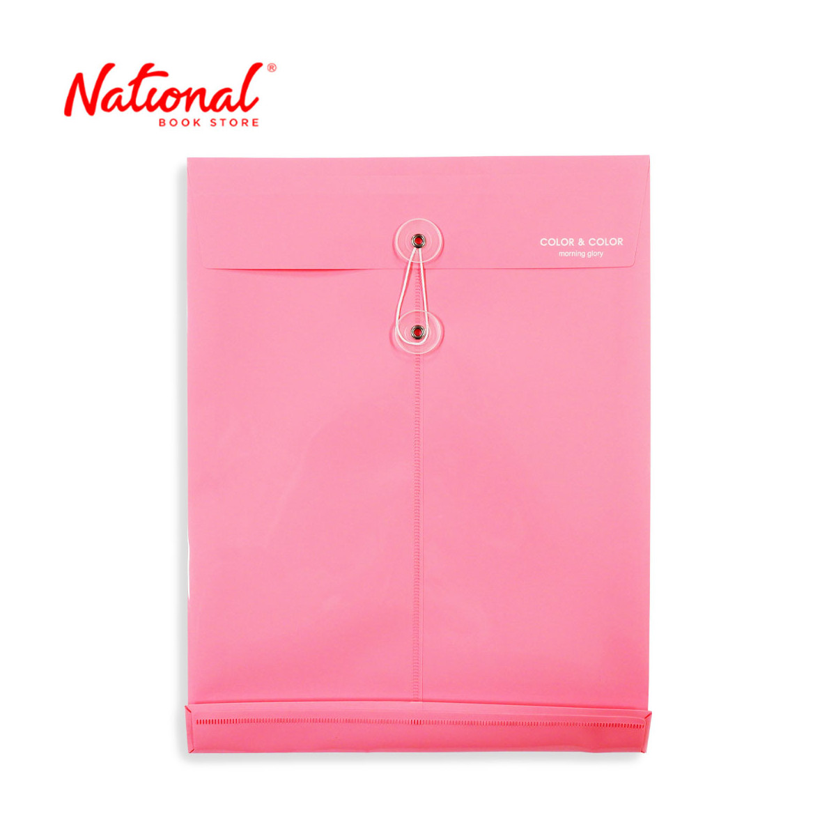 Morning Glory Plastic Envelope 51721-86919 Pink A4 Expanding String Lock Vertical - School Supplies