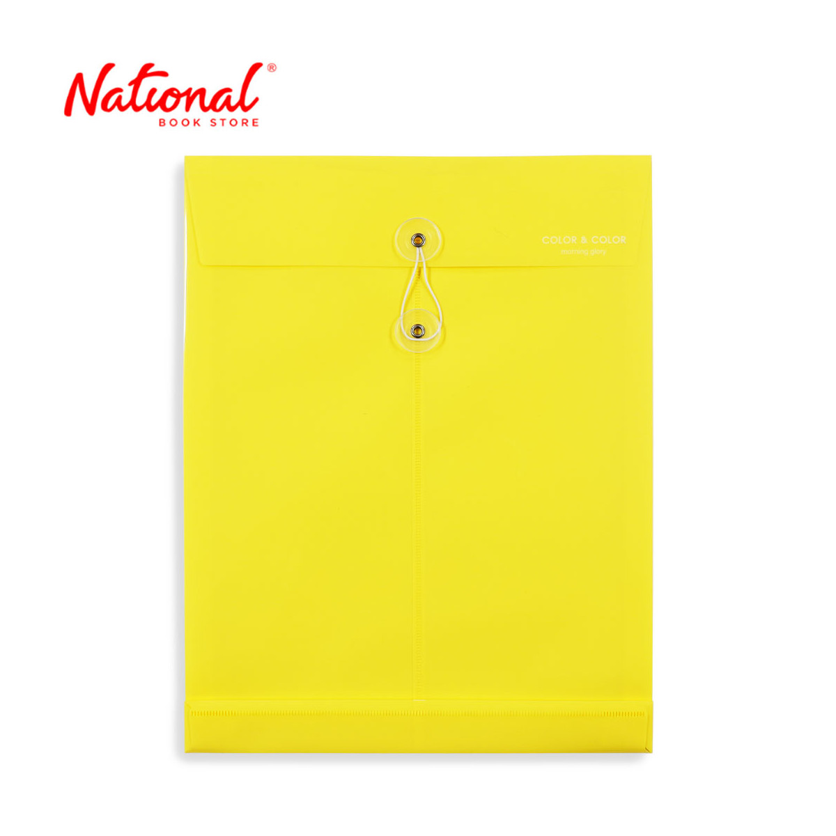 Morning Glory Plastic Envelope 51721-86920 Yellow A4 Expanding String Lock Vertical