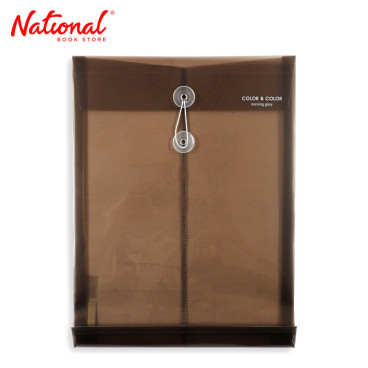 Morning Glory Plastic Envelope 51721-86922 Smoky A4 Expanding String Lock Vertical - School Supplies