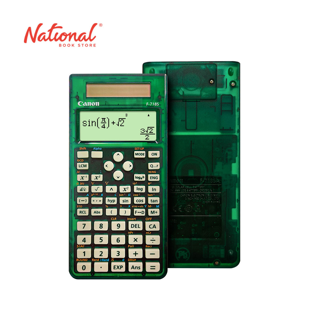 Canon Scientific Calculator F-718S Transparent 264 Functions - School Equipment