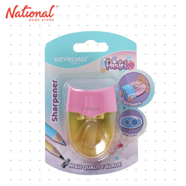 Keyroad Two-Hole Sharpener Ergonomic Pastel Pink Yellow KR972407 - School Supplies