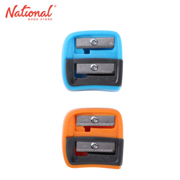 Keyroad Two-Hole Sharpener Duo Power Round and Sharp Tip Two Color Blue Black & Orange Black