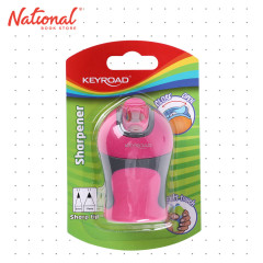 Keyroad 2-Hole Sharpener Colour Special Soft Touch For Pencils Pink Gray KR971583 - School Supplies