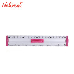 Keyroad Plastic Ruler Measure Clip Aluminum with Pen Grip Pink 20 cm KR971537 - School Supplies