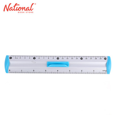 Keyroad Plastic Ruler Measure Clip Aluminum with Pen Grip Blue 20 cm KR971537 - School Supplies