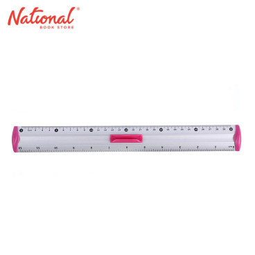 Keyroad Plastic Ruler Measure Clip Aluminum with Pen Grip Pink 30 cm KR971313 - School Supplies