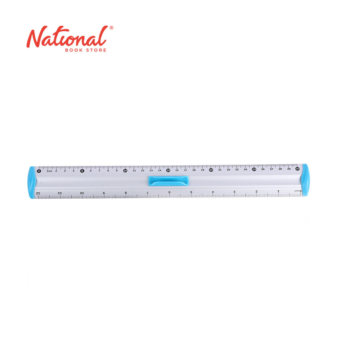 Keyroad Plastic Ruler Measure Clip Aluminum with Pen Grip Blue 30 cm KR971313 - School Supplies