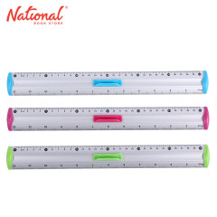 Keyroad Plastic Ruler Measure Clip Aluminum with Pen Grip Blue 30 cm KR971313 - School Supplies