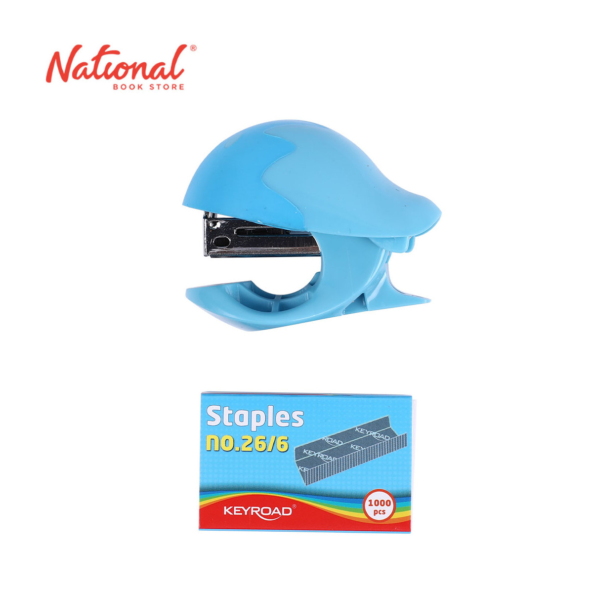 Keyroad Stapler Set No. 35 Soft Touch with Built In Remover & Staple Wire Blue 10 sheets 30mm