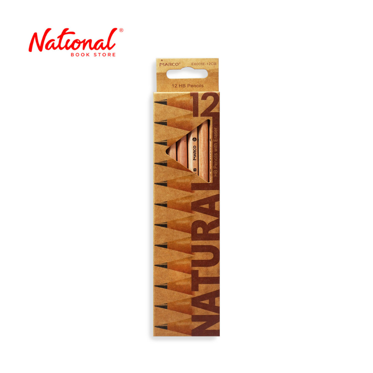 Marco Natural Wooden Pencil No.2 12s 6001E-12CB/HB - School & Office Supplies