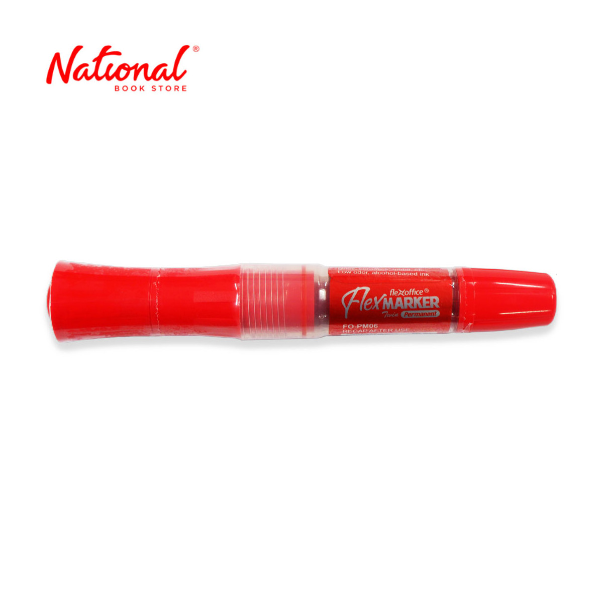 Flex Office Permanent Marker Dual Tip Refillable Red FO-PM06 - School & Office Supplies