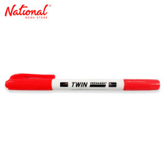 Leto Permanent Marker Twin Tip Red Slim PM-9909 - School...