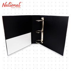 Seagull Ring Binder 3R CVP25 A4 2.5 inches D-Type PVC Cover with Front and Back Outer Pockets, Black