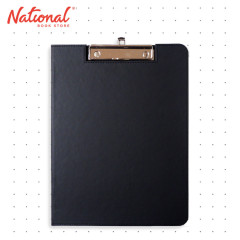 Clipboard Short With Cover Wire Clip Leatherette Material, Black - School & Office Supplies