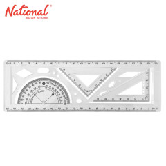 Topteam Ruler Multi-Functional 20cm Clear with Ruler Triangles Protractor T11187