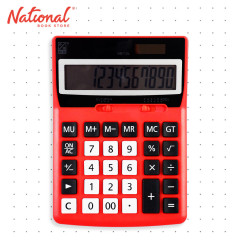 Best Buy Desktop Calculator BB-12L Red 12 Digits Dual Power - School & Office Equipment