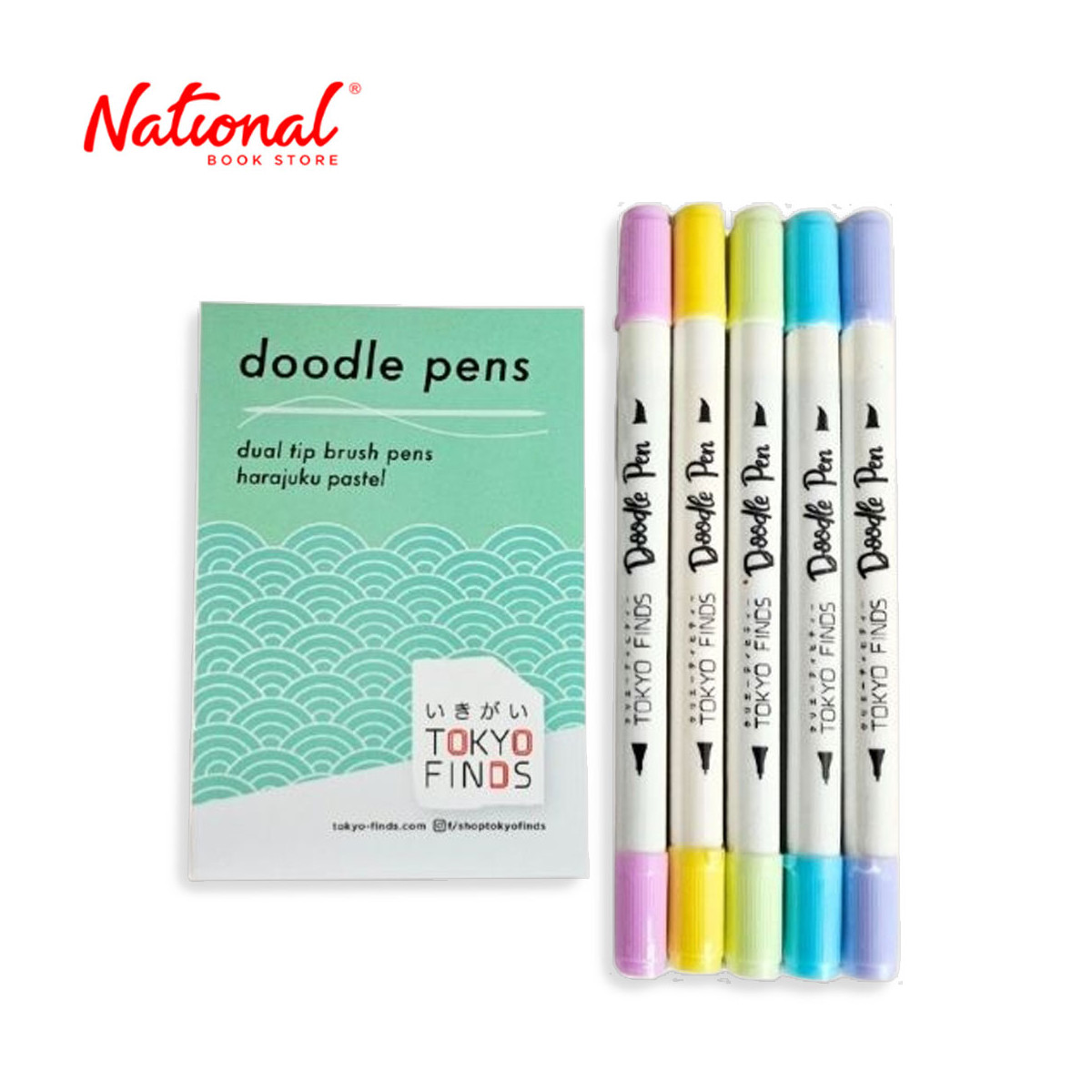 Tokyo Finds Doodle Pen Set 5 Colors Harajuku Pastel - Art Supplies