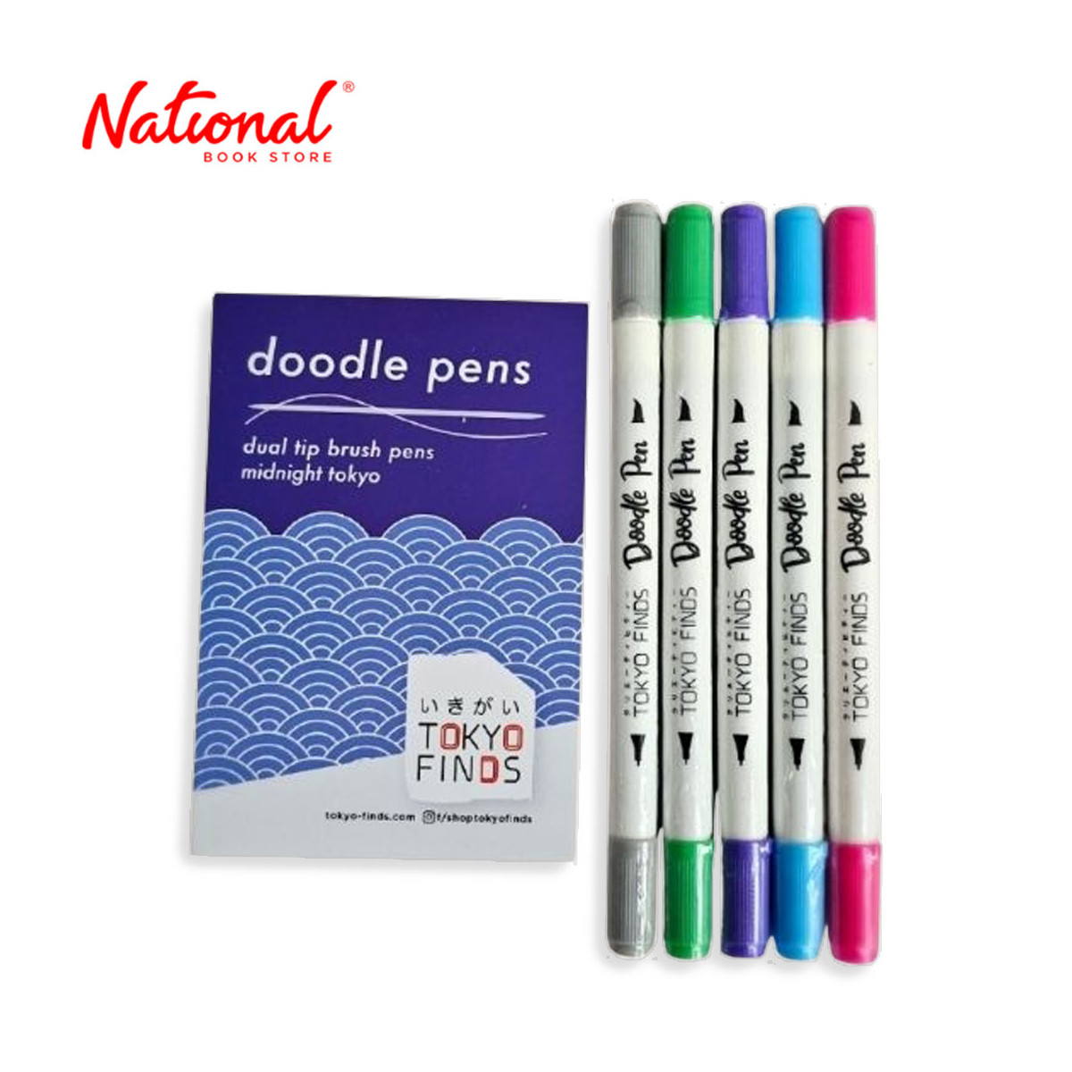 Tokyo Finds Doodle Pen Set 5 Colors Midnight Tokyo - Art Supplies
