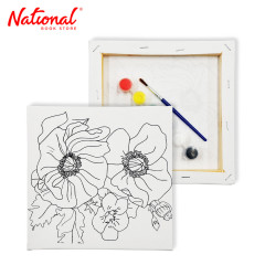 Canvas Painting Set 20x20 cm Flowers EG20203 with Acrylic Colors and Brush - Arts & Crafts Supplies