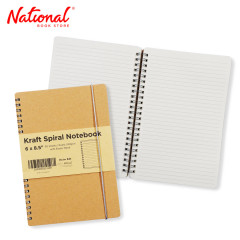 Premiere Notes Spiral Kraft Notebook with Elastic Band 6x8.5 inches 80 Sheets Ruled