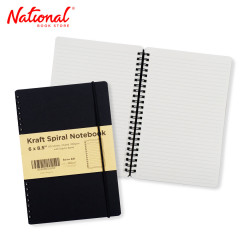 Premiere Notes Spiral Black Notebook with Elastic Band 6x8.5 inches 80 Sheets Ruled