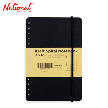 Premiere Notes Spiral Kraft Notebook with Elastic Band 4x6 inches 80 Sheets Ruled - School Supplies