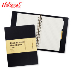 Premiere Notes 20Holes Ring Binder Notebook 6x8.5 inches 60 Sheets - Black - School Supplies