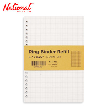 Premiere Notes Ring Binder Refill 5.7x8.27 inches 30 Sheets - Grid - School Supplies