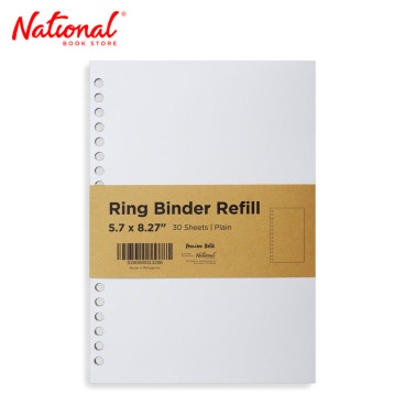 Premiere Notes Ring Binder Refill 5.7x8.27 inches 30 Sheets - Plain - School Supplies