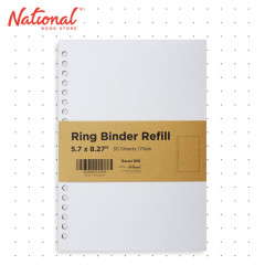 Premiere Notes Ring Binder Refill 5.7x8.27 inches 30 Sheets - Plain - School Supplies