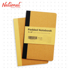 Premiere Notes Kraft Padded Notebooks 4x6 inches - 2 Pieces 32 Sheets - Ruled, Dotted - School