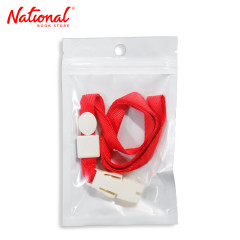Lanyard with Plastic Buckle Clip Red No. 3 - School &...